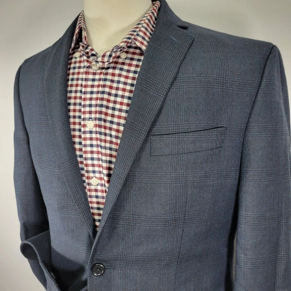 Michael Kors Men's Sport Coat Blazer Two Button Navy Blue Poly‎ Blend Size 40R